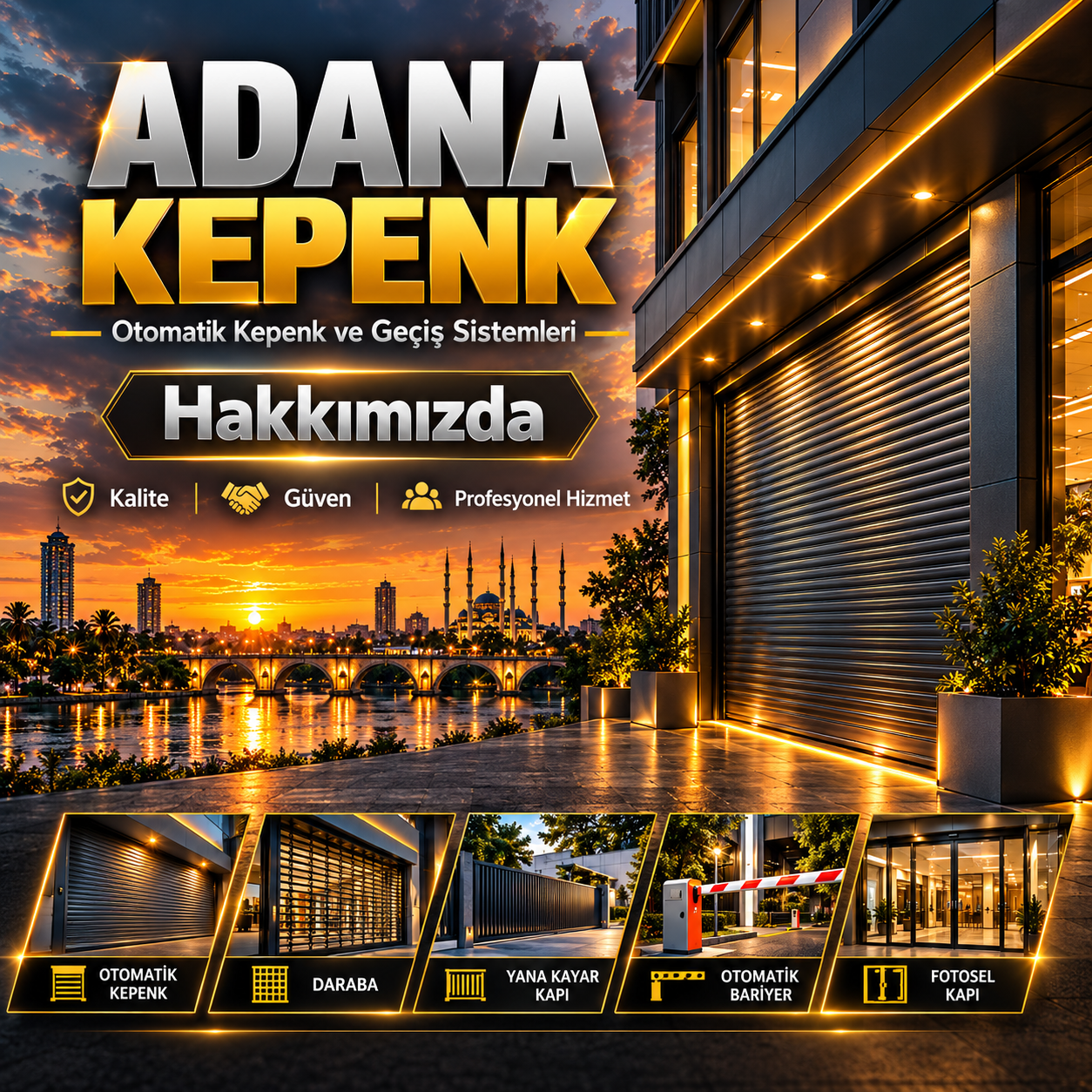 Adana’da Kepenk ve Otomatik Geçiş Sistemleri grafik görseli